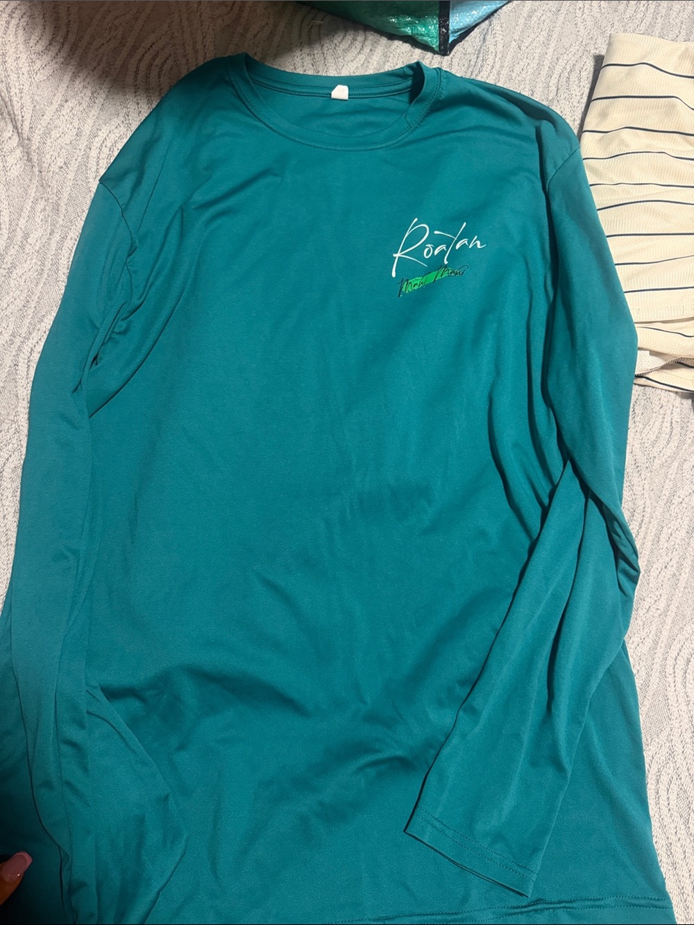 Men's Teal Long-Sleeve Crew Tee water shirt